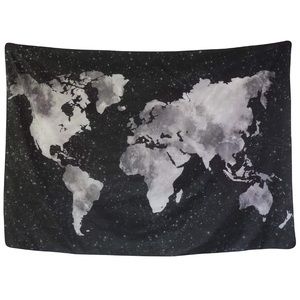 Black Map Tapestry